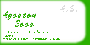 agoston soos business card